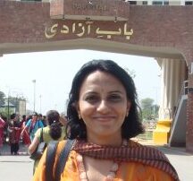 Uma Sudhir at the Wagah border during a reporting assignment
